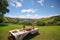 picnic with view of rolling hills or a lush garden