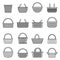 Picnic wicker icons set, outline style