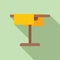 Picnic wooden table icon flat vector. Project parasol