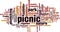 Picnic word cloud