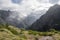 Pico do Arieiro hiking trail, amazing magic landscape with incredible views, rocks and mist, view of the valley between rocks