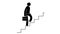 Pictogram businessman with briefcase is walking upstairs