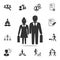 Pictogram of a businessman and a businesswoman icon. Set of Human resources, head hunting icons. Premium quality graphic design. S