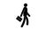 Pictogram businessman walking with briefcase
