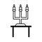 Pictogram chandelier candles decorative on table wedding design