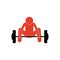 pictogram colorful with man weightlifting down