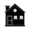 Pictogram cottage wooden chimney exterior