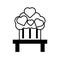 Pictogram cupcake heart on table design