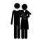 Pictogram family with baby in arms