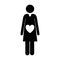 Pictogram front view pregnant woman with heart in belly