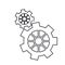 Pictogram gear wheel engine machine icon