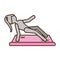 Pictogram girl sport yoga pose on mat