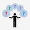 Pictogram man with many questions sign icon speech bubble symbol