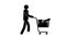 Pictogram man walks with full shopping cart