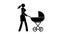 Pictogram mother with baby stroller