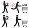 Pictogram people with shopping cart