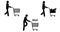 Pictogram people walking with shopping cart