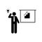 Pictogram of seminar, idea, man icon