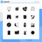 Pictogram Set of 16 Simple Solid Glyphs of accessories, cresent, money, star, eid