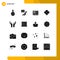 Pictogram Set of 16 Simple Solid Glyphs of care, ramadhan, excel, hanging, decoration
