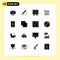Pictogram Set of 16 Simple Solid Glyphs of dollar, preference, maps, options, configuration