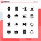 Pictogram Set of 16 Simple Solid Glyphs of sd, cloud, phone, rgb, color