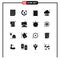 Pictogram Set of 16 Simple Solid Glyphs of storage, cloud, nature, laboratory, chemical industry