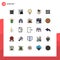 Pictogram Set of 25 Simple Filled line Flat Colors of agriculture, sweet, waste, meal, ui