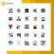 Pictogram Set of 25 Simple Filled line Flat Colors of chemistry, biochemistry, opportunity, discover, analytics