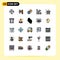 Pictogram Set of 25 Simple Filled line Flat Colors of commerce, buy, markets, finance, chart