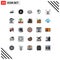 Pictogram Set of 25 Simple Filled line Flat Colors of information, critical, hobby, analytics, group