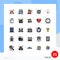 Pictogram Set of 25 Simple Filled line Flat Colors of party, love, chat, amulet, gear