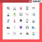 Pictogram Set of 25 Simple Flat Colors of barcode, service, shirt, wifi, mobile