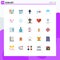 Pictogram Set of 25 Simple Flat Colors of kids, rain, up, weather, cloud