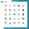 Pictogram Set of 25 Simple Flat Colors of vpn, server, document, database, location