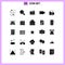 Pictogram Set of 25 Simple Solid Glyphs of folder, favorite, camera, video, cam