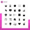 Pictogram Set of 25 Simple Solid Glyphs of medical, virtruvian, ball, rain, autumn