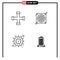 Pictogram Set of 4 Simple Filledline Flat Colors of construction and tools, settings, transportation, fan, bulding