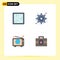 Pictogram Set of 4 Simple Flat Icons of broken, news, cogwheel, web, kit