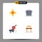 Pictogram Set of 4 Simple Flat Icons of compass, marketing, cooker, cook, audiance