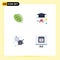 Pictogram Set of 4 Simple Flat Icons of ecology, science, spring, graduation cap, heart