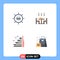 Pictogram Set of 4 Simple Flat Icons of engine, steps, optimization, living, stage