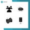 Pictogram Set of 4 Simple Solid Glyphs of education, view, eye, looking, medical