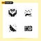 Pictogram Set of 4 Simple Solid Glyphs of growth, food, plant, graph, design