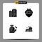 Pictogram Set of 4 Simple Solid Glyphs of hospital, medicine, care, easter, house