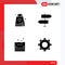 Pictogram Set of 4 Simple Solid Glyphs of shopping, sponge, bag, basic, bathroom