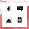 Pictogram Set of 4 Simple Solid Glyphs of talking, ufo, wedding, quote, contract