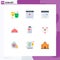 Pictogram Set of 9 Simple Flat Colors of business, pallat, communication, dish, user