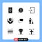 Pictogram Set of 9 Simple Solid Glyphs of mail, chat, enter, chating, safe
