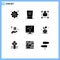 Pictogram Set of 9 Simple Solid Glyphs of money, hand, location, cash back, pointer